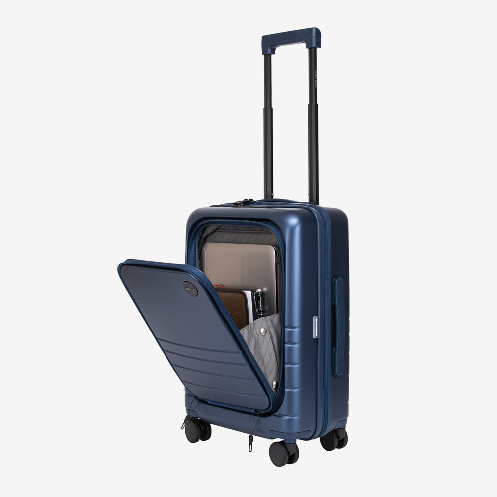 CarryOn With Laptop Compartment ENZO NORI SYDNEY2 55 cm Polycarbonate Blue EN0352SBlue